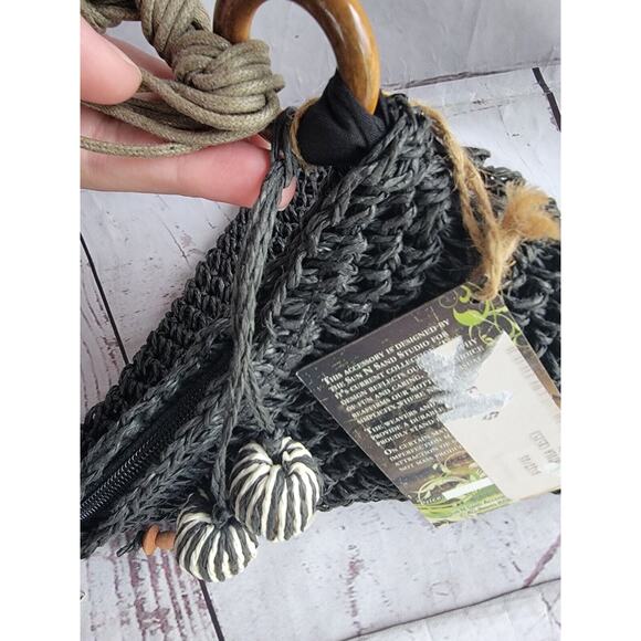 Sun "N" Sand Woven Straw Tassel Crossbody Bag Boho Style With Tags - Picture 5 of 12
